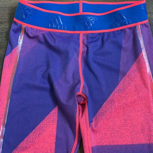 Adidas Alphaskin Graphic Mid Rise Training Tights SignalPink/TeamRoy size small - Picture 4 of 14